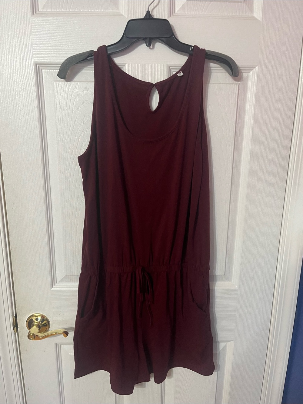 Women’s XL Romper draw string waist pockets sleeveless comfy summer beach